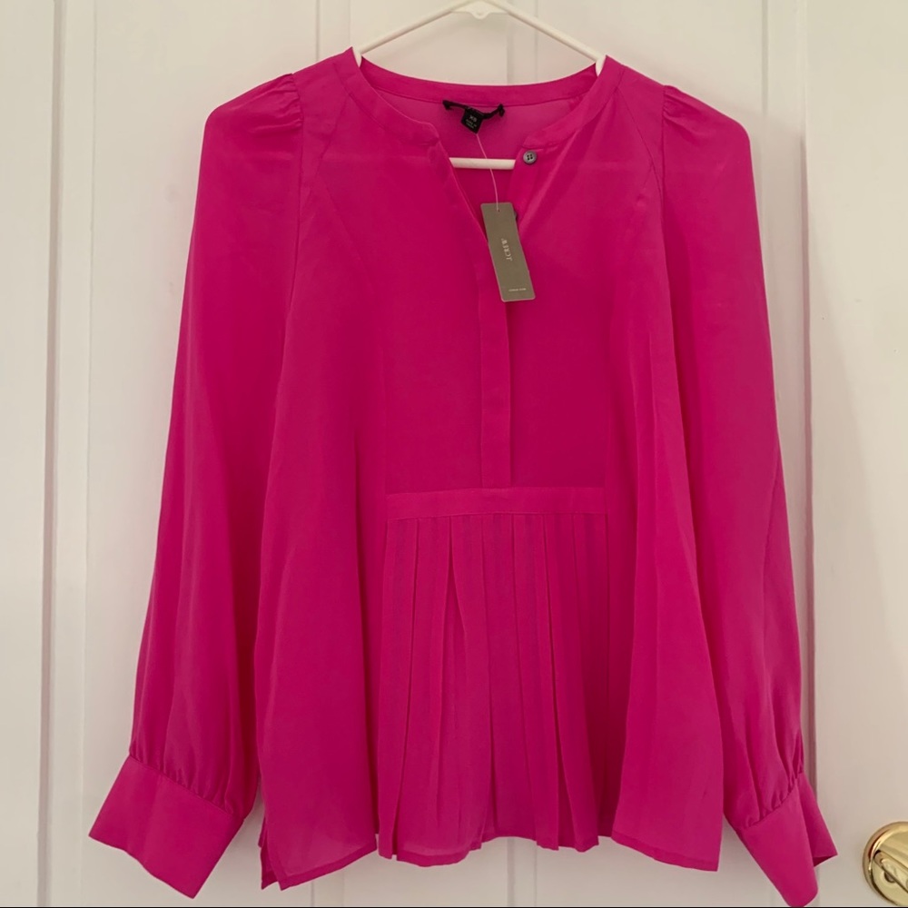 J.Crew Fushia Pink Silk Blouse NWT
